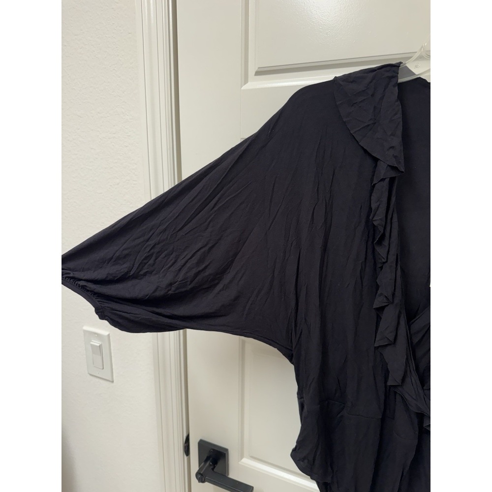 Rachel Zoe Women Black Nicole Ruffled V-Neck Body Suit XL EKB100 NWT - Picture 9 of 14